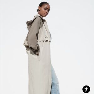 NWT Zara Convertible Parachute Long & Cropped Rain Wind Jacket SZ XS